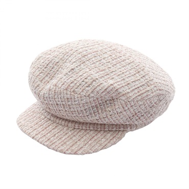 CHANEL COCO Mark Hat Cap cotton viscorse Pink Used Women size M