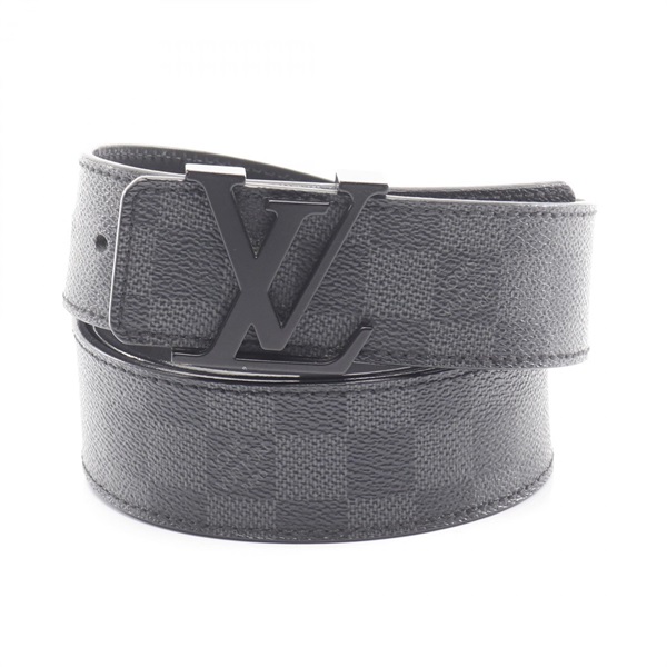 LOUIS VUITTON Ceinture LV Initial belt Damier graphite canvas Black Used mens LV