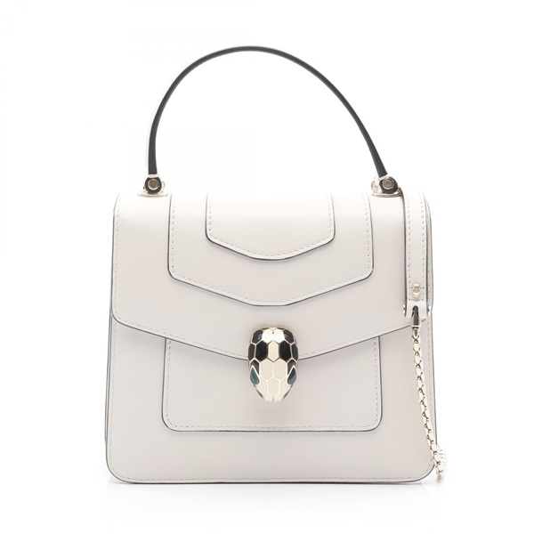 BVLGARI Serpenti Forever chain crossbody shoulder Handbag leather White Used