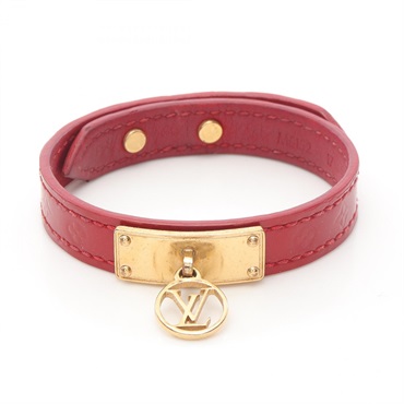 LOUIS VUITTON Logomania Bracelet bangle M5152 Monogram Vernis Cerise GHW used LV