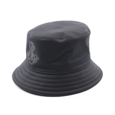 HERMES Harper Emile hat 57cm canvas Black Used mens