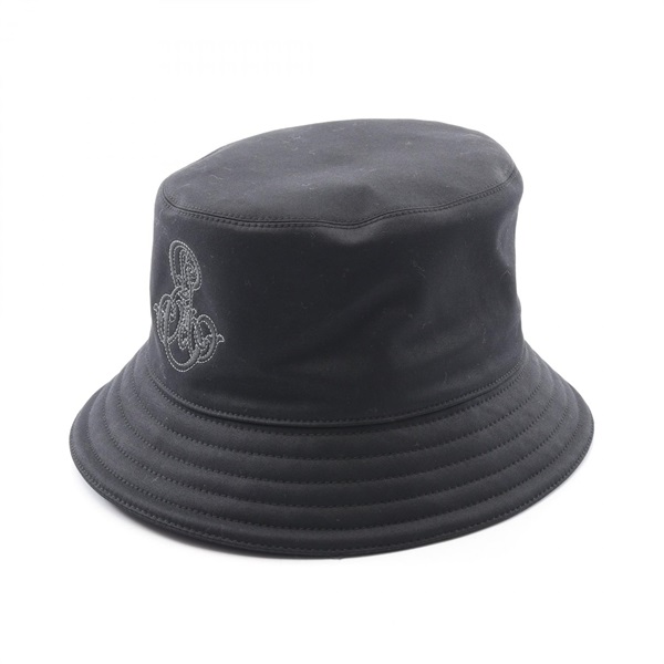 HERMES Harper Emile hat 57cm canvas Black Used mens