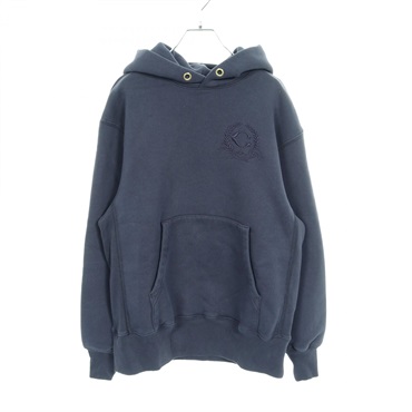 COACH Oversized Signature Crest Hoodie sweatshirt CX653 cotton Navy Used #XXS