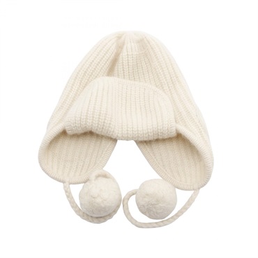 CHANEL COCO Mark Hats silk cashmere Beige Black Used Women