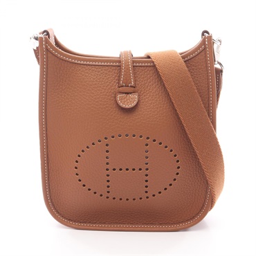 HERMES Evelyne Amazon TPM Shoulder Bag Clemence leather Brown Gold Used SHW W