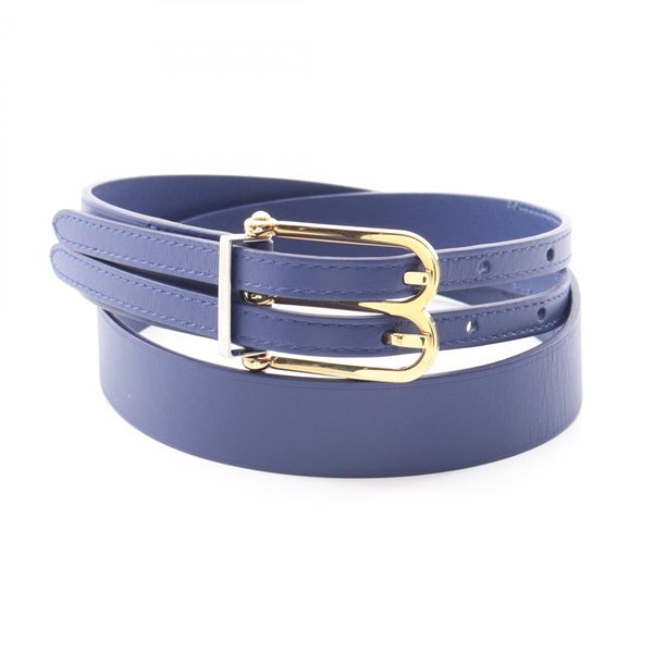 BALENCIAGA Belt ceinture leather Blue Used Women