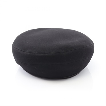 HERMES Saint Honore beret hat 60cm cashmere Black Used Women
