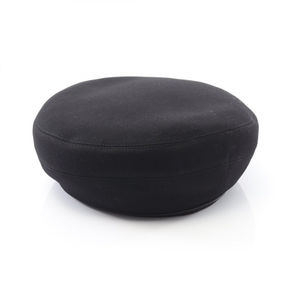 HERMES Saint Honore beret hat 60cm cashmere Black Used Women