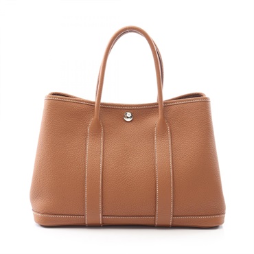 HERMES Garden party TPM Tote hand Bag Z Negonda leather SHW Gold brown Used