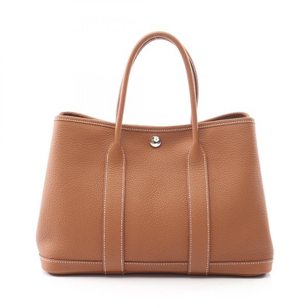 HERMES Garden party TPM Tote hand Bag Z Negonda leather SHW Gold brown Used