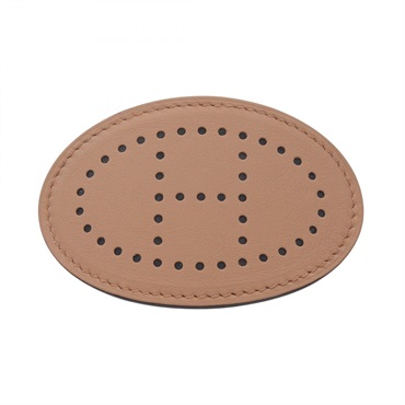 HERMES barrette hair pin accessory Evelyne PM Chai Swift leather Brown Used