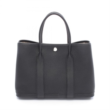 HERMES Garden party TPM Tote Handbag Negonda leather Black SHW Women K