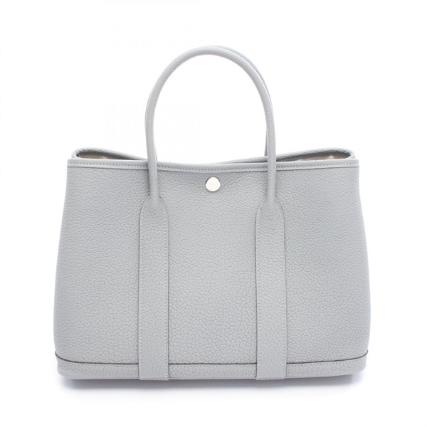 HERMES Garden party TPM Tote HandBag Negonda leather Gris pantin Blue SHW K