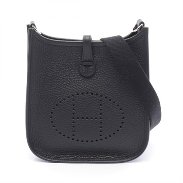 HERMES Evelyne TPM Shoulder Crossbody Bag Clemence leather Black SHW K Women