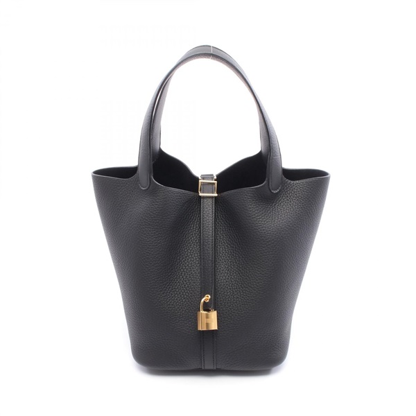 HERMES Picotin Lock MM Tote Handbag Clemence leather Black GHW Women K