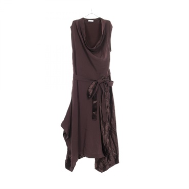 Salvatore Ferragamo Dress sleeveless #42 Rayon Brown Used Women