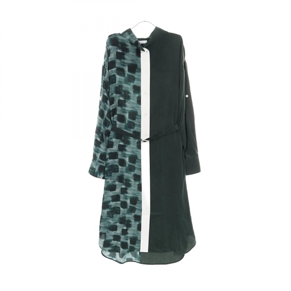 Salvatore Ferragamo Dress #40 silk Green White Used Women