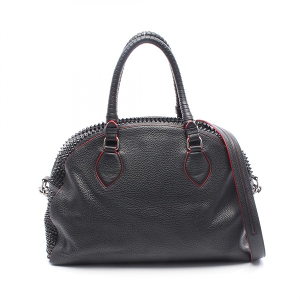 Christian Louboutin PANETTONE crossbody shoulder hand bag leather Black Red Used