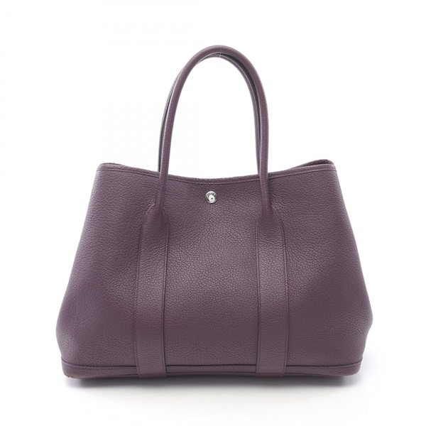 HERMES Garden party PM Tote Bag Negonda leather Purple Cassis Used Women D SHW