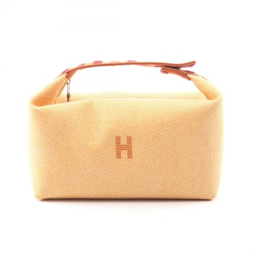 HERMES Bride a Brac GM au Carre Handbag purse pouch wool Fauve Women SHW