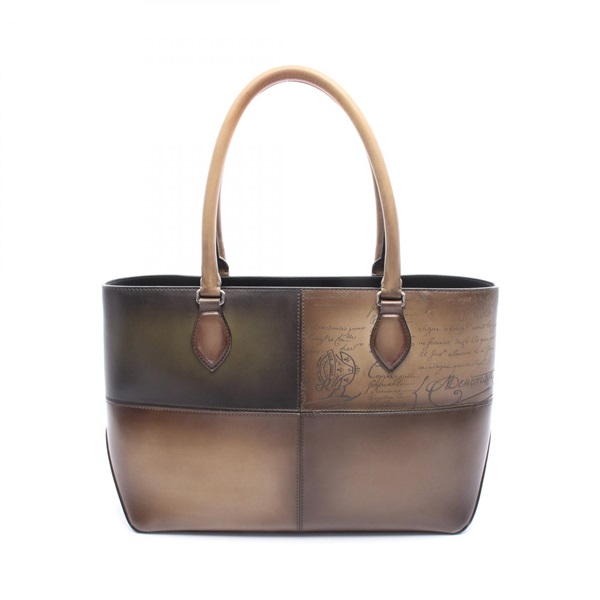 Berluti Toujours Mini Calligraphy Scritto Chess Patch Tote shoulder Bag leather