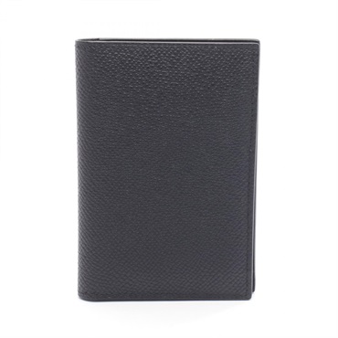 HERMES MC2 Euclide Card Case Holder Epsom leather Black Used mens W