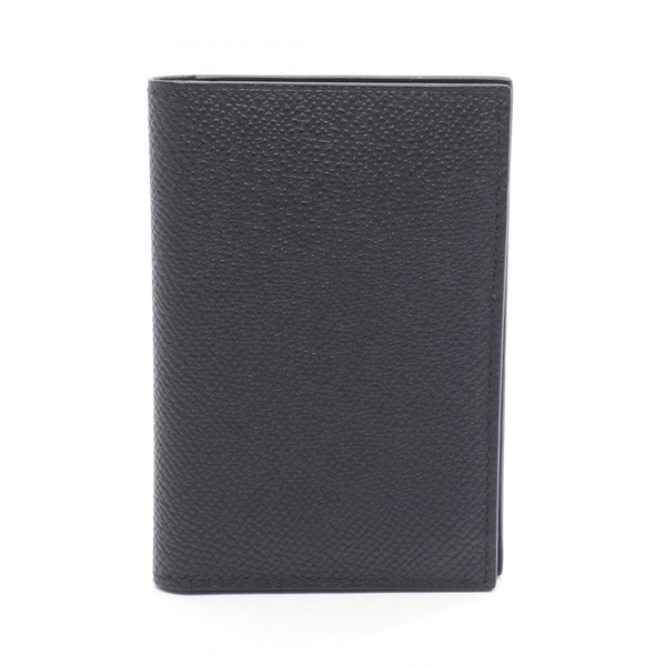 HERMES MC2 Euclide Card Case Holder Epsom leather Black Used mens W
