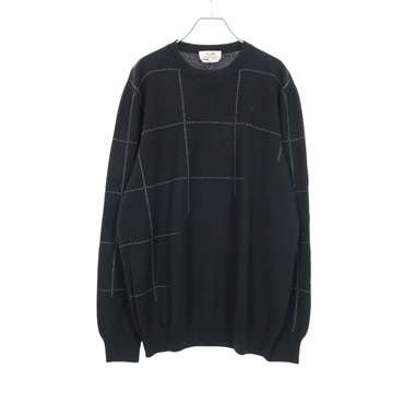 HERMES knitwear sweater #XL cashmere Navy Used mens