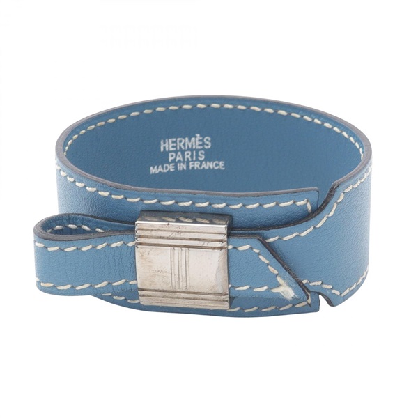 HERMES Artemis Bracelet Swift leather Blue Used Women SHW E