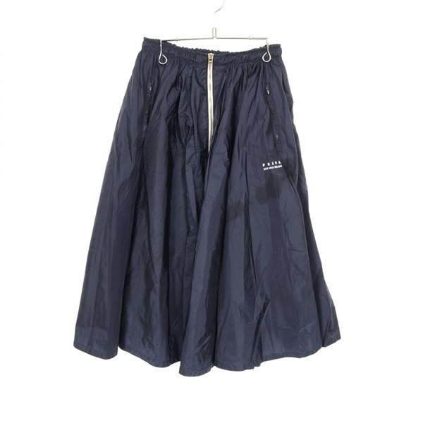 PRADA Re-Nylon Zip-Up Skirt Nylon Navy #38 Used Women
