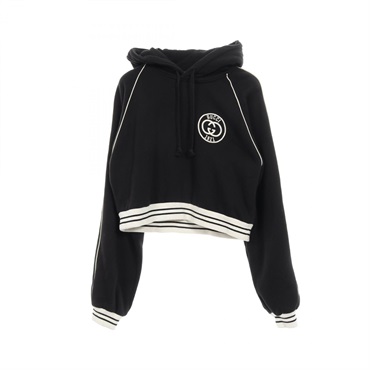 GUCCI Logo Hoodie cotton Black White Size M Used Women