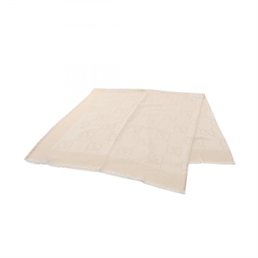 GUCCI GG lame Stole wrap echarpe wool silk Rayon Beige Used Women