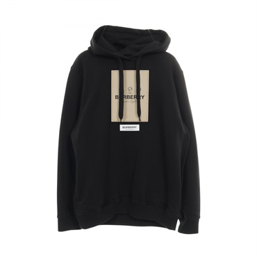 BURBERRY Logo Hoodie Sweat cotton Black #M Used mens