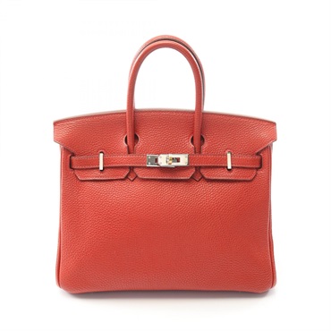 HERMES Birkin 25 Handbag Togo leather Red Rouge garance Used Women SHW T
