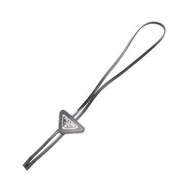 PRADA SAFFIANO TRIANG loop tie leather Black Used mens