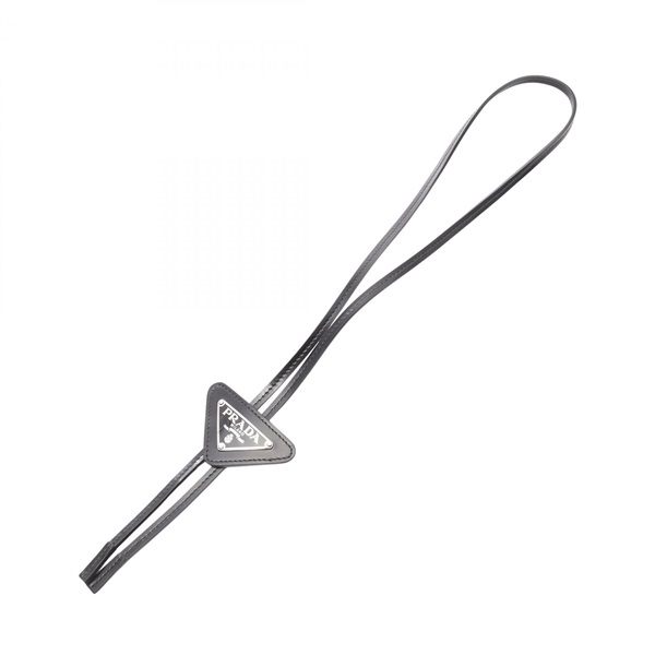 PRADA SAFFIANO TRIANG loop tie leather Black Used mens