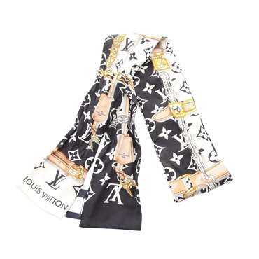 LOUIS VUITTON Bandeau Monogram Confidential Scarf stole wrap M78656 silk Used LV