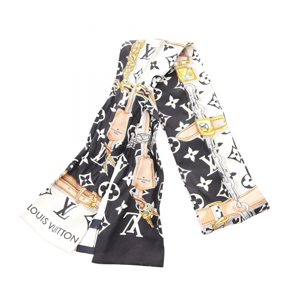 LOUIS VUITTON Bandeau Monogram Confidential Scarf stole wrap M78656 silk Used LV
