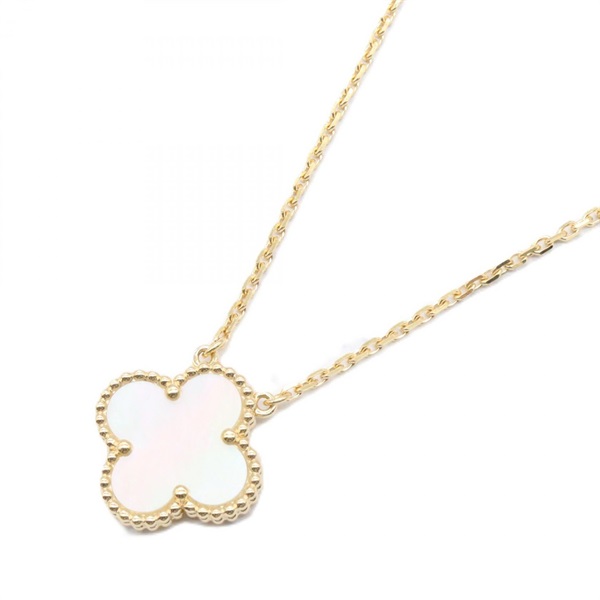 Van Cleef & Arpels Vintage Alhambra Necklace 18KYG Gold Mother of pearl Used