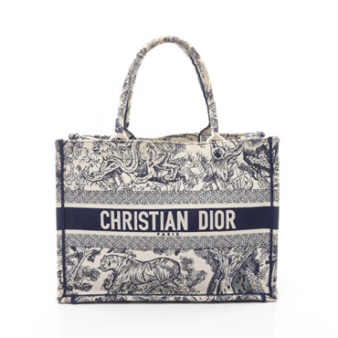 Christian Dior BOOK TOTE Medium hand Bag M1296ZTDT_M34I canvas White Navy Used
