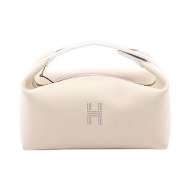 HERMES Bride a Brac PM Handbag pouch canvas Natural  Gray Used Women
