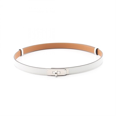 HERMES Kelly belt ceinture 103cm W Epsom leather White Used Women SHW