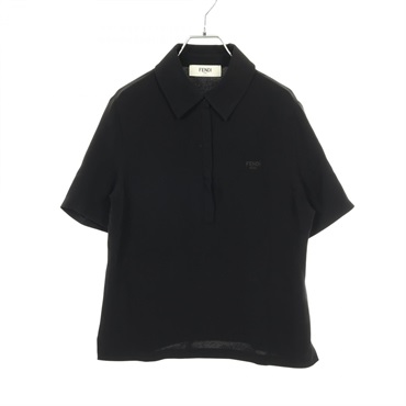 FENDI Polo shirt Tops silk Black Used Women size 40