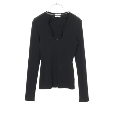 Salvatore Ferragamo Ensemble Tank Top Cardigan tops cotton Black Used Women #S