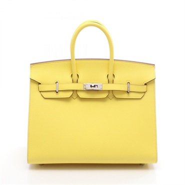HERMES Birkin Sellier 25 Handbag Epsom leather Lime Yellow Used Women SHW W