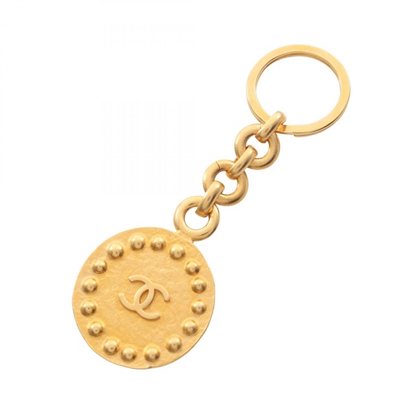 CHANEL COCO Mark key ring Hlder Chain Gold Plated GHW Used Women CC
