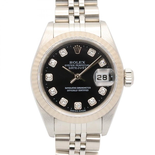 ROLEX Datejust 10P Diamond P Wrist Watch 79174G Automatic 18KWG SS Used Women