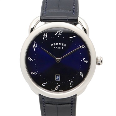 HERMES Arceau Wrist Watch AR7Q.810 Quartz Stainless Steel leather Used mens