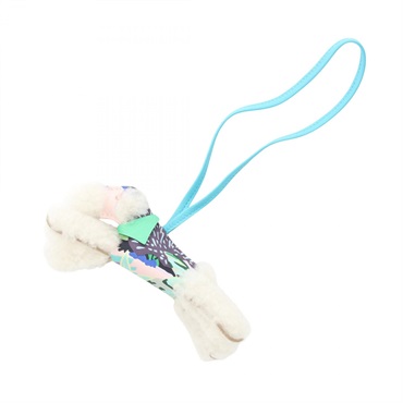 HERMES Buddy bag Charm B Aloha Agneau milo Mouton silk Blue azteque Vert comics