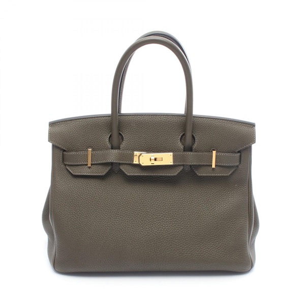HERMES Birkin 30 Handbag Togo leather Khaki Vert maquis Used Women GHW Y